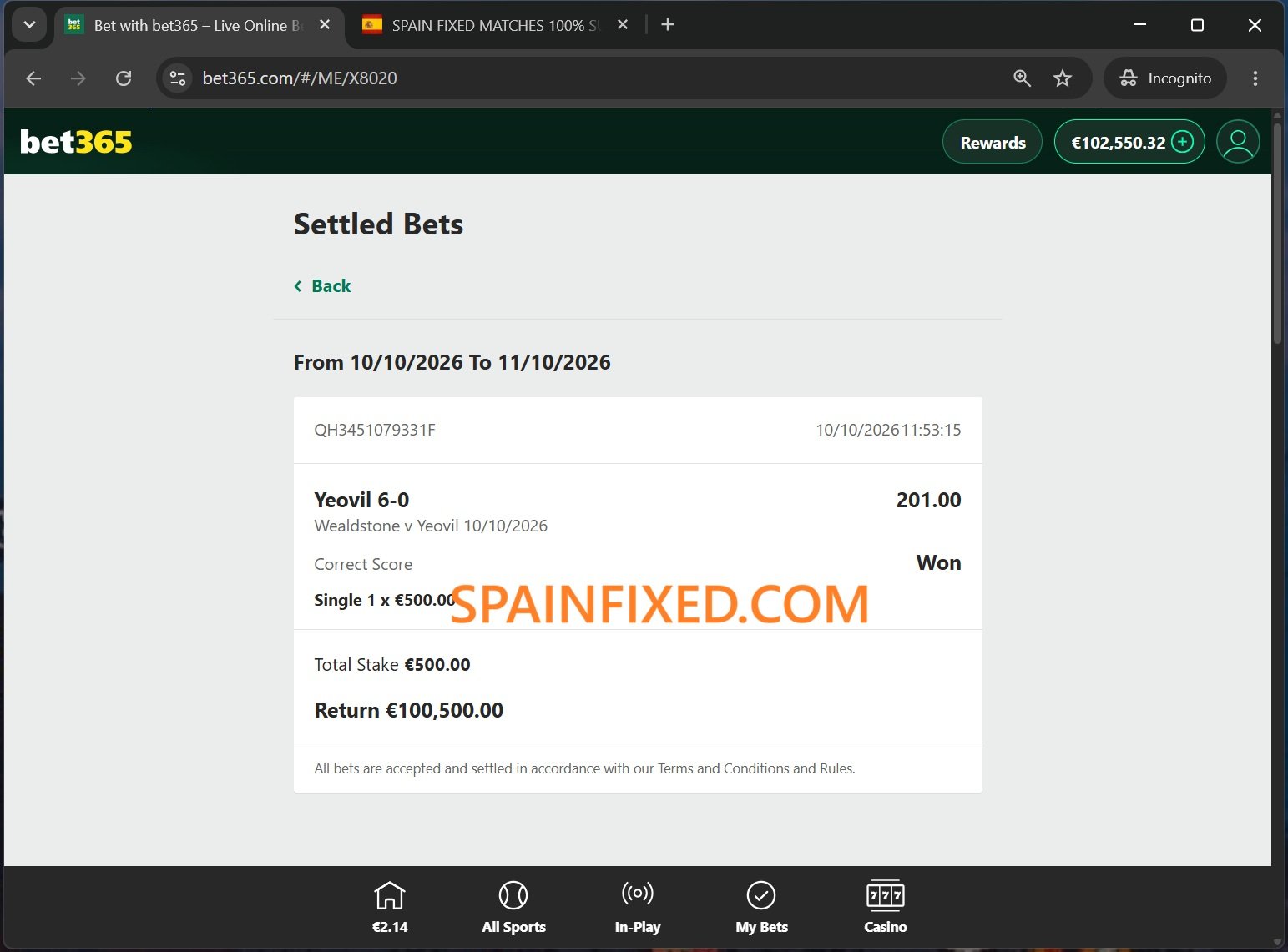 Correct Fixed Matches 100% Sure