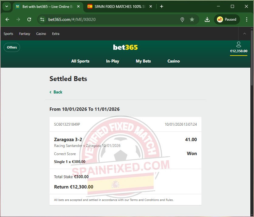 Spain Correct Score Match