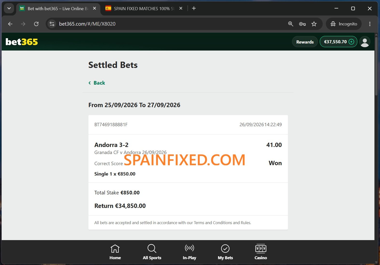 Fixed Matches 100% Sure